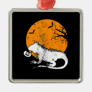 Funny Iguana Pumpkin Halloween Costume Men Women K Metal Ornament