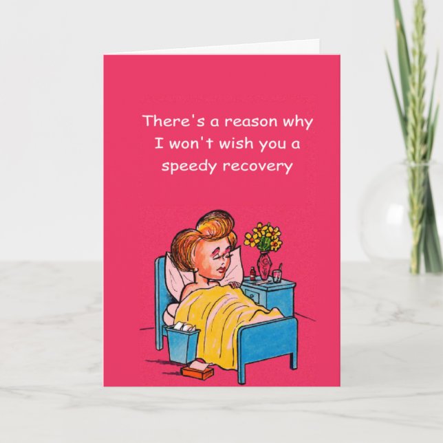 funny illness speedy recovery card (Front)