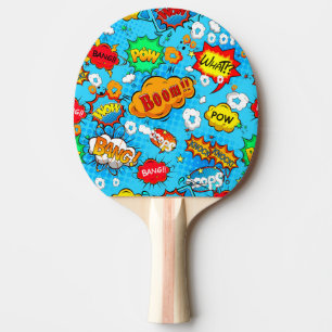 Funny illustrated sounds ping pong paddle
