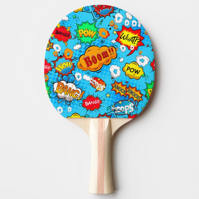 Funny illustrated sounds ping pong paddle (Front)