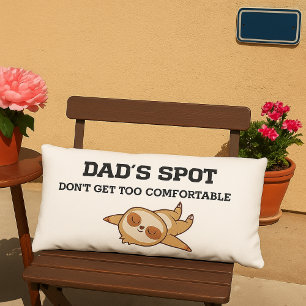 Funny Illustration DADS SPOT Fun Gift for Dad  Lumbar Pillow