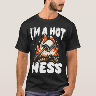 Funny I'M A Hot Toasted Mess Fall Camping Smores T-Shirt