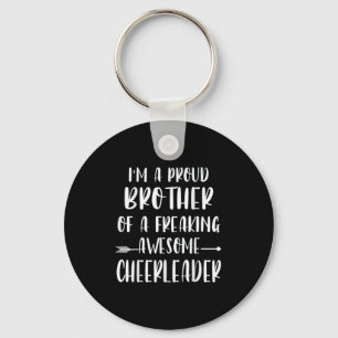 Funny I'm A Proud Cheer Brother Of A Cheerleader X Keychain
