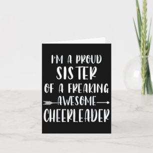 Funny I'm A Proud Cheer Sister Of A Cheerleader Xm Card