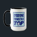 Funny I'm A Top Blue Hanukkah Joke Dreidel  Mug<br><div class="desc">Be unique and make your friends laugh with this funny gift mug for Hanukkah.

xo,  Pun Daddy Cards</div>