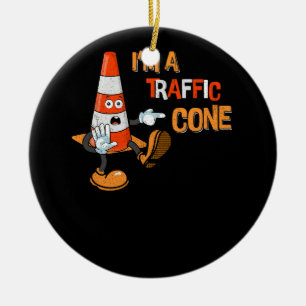 Funny I'm a Traffic Cone Lazy Halloween Costume La Ceramic Ornament