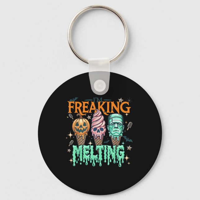 Funny Im Freakin Melting Frankenstein Monster Hall Keychain (Front)