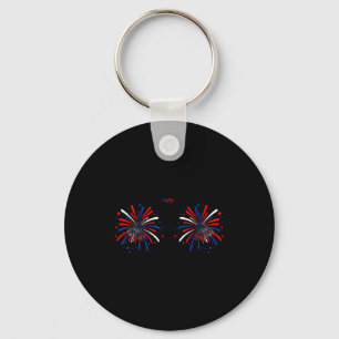 Funny I'm Just Here For The Fireworks 4th Of July Keychain
