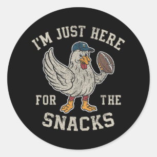 Funny I'm Just Here For The Snacks Football 3 Classic Round Sticker