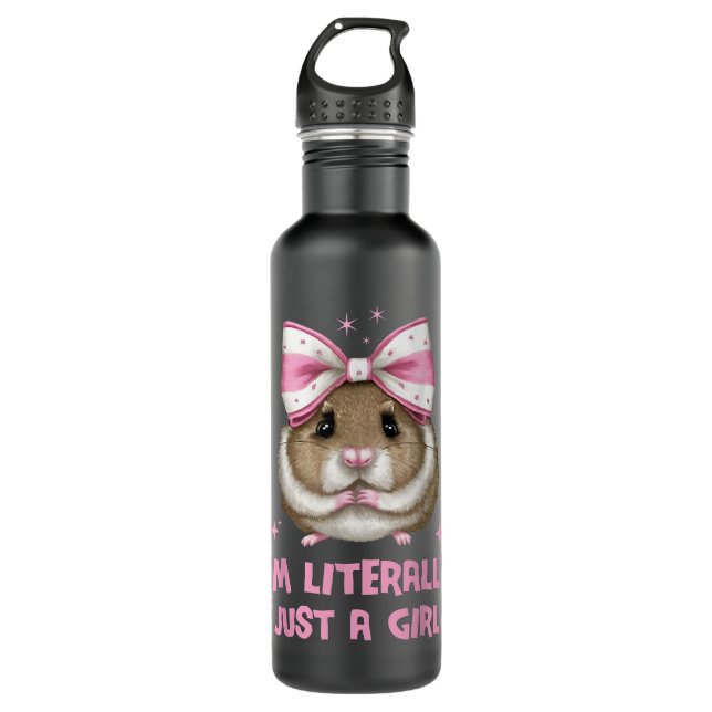 Funny I'm Literally Just a Girl Sad Hamster Meme 710 Ml Water Bottle (Front)