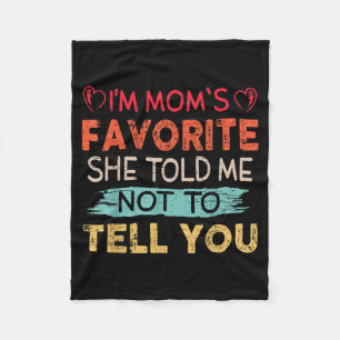 Funny I'm Mom's Favorite Son Daughter In Law Favor Fleece Blanket