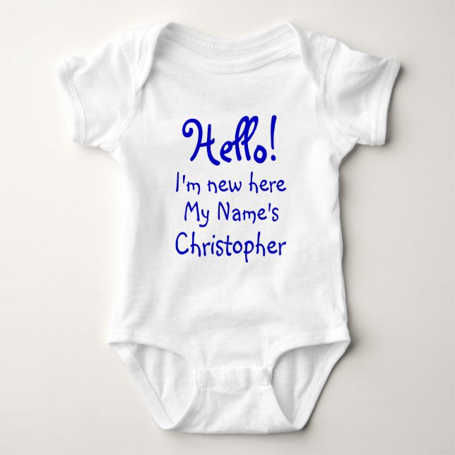 Funny I'm new here personalized text Baby Bodysuit (Front)