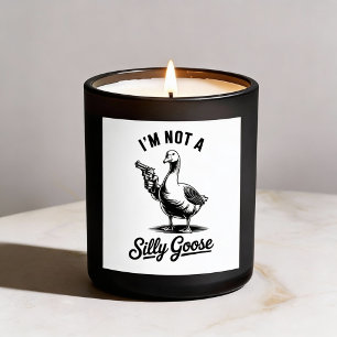 Funny "I'm Not a Silly Goose" with Gun Meme Classic Round Sticker
