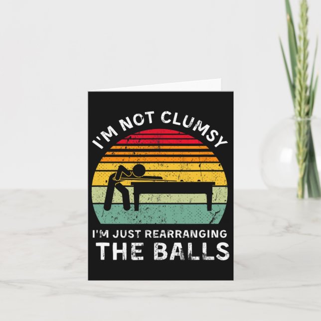 Funny I'm Not Clumsy Pool Hall Billiards Gaming Ad Card (Front)