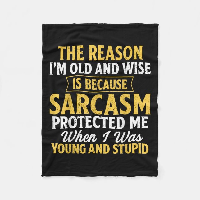 Funny I'm Old And Wise Graphic Tee Gift For Clic P Fleece Blanket (Front)