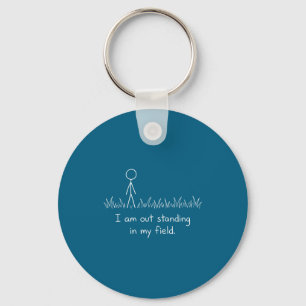 Funny I'm Outstanding Field Pun Stick Figure Keychain