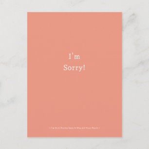 Funny I'm Sorry Apology Apologies Apologize Postcard
