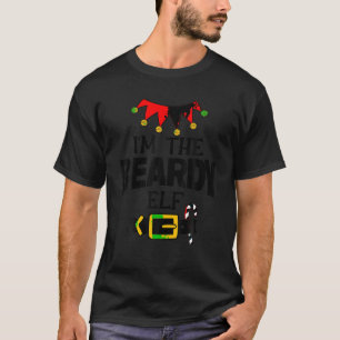 Funny Im The Beardy Elf Costumes Christmas Family T-Shirt