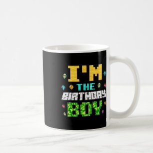 Funny I'm The Birthday Boy Kids Gamer Pixel  Coffee Mug