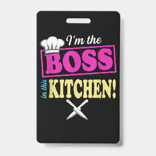 Funny Im The Boss In This Kitchen T-shirt Cooking Badge