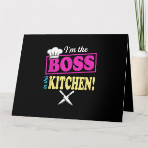 Funny Im The Boss In This Kitchen T-shirt Cooking  Card