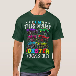Funny Im This Many Monster Truck Old 6th Birthday T-Shirt