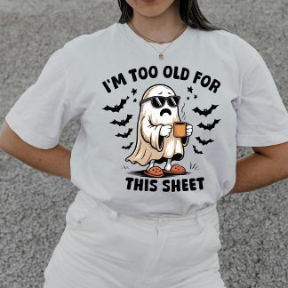Funny "I'm Too Old For This Sheet" Halloween Tri-Blend Shirt