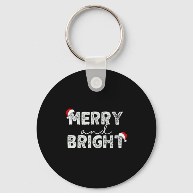 Funny I'm Trying To Feel Merry And Bright Couples  Keychain (Front)