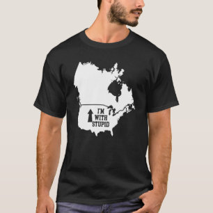 Funny I'm With Stupid Canada Arrow From USA T-Shirt