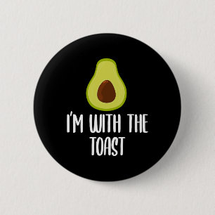 Funny I'm With The Toast Avocado Halloween Couples 2 Inch Round Button
