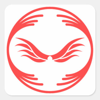 Funny image in the middle of a funny design square sticker