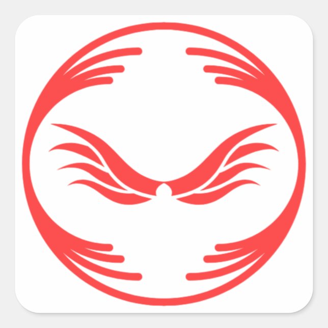 Funny image in the middle of a funny design square sticker (Front)