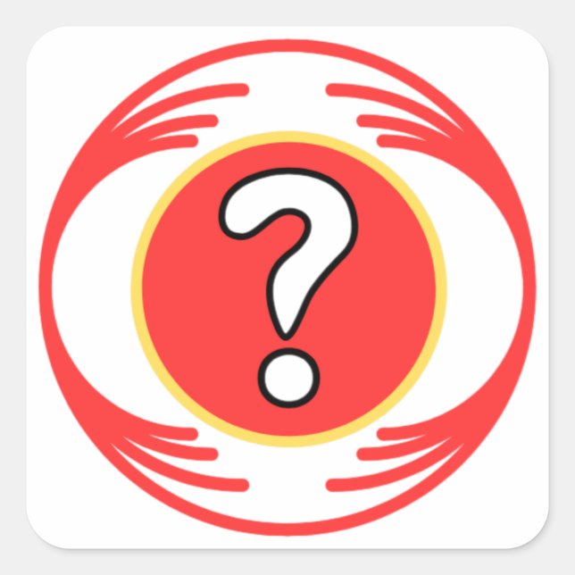 Funny image in the middle of a funny design square sticker (Front)