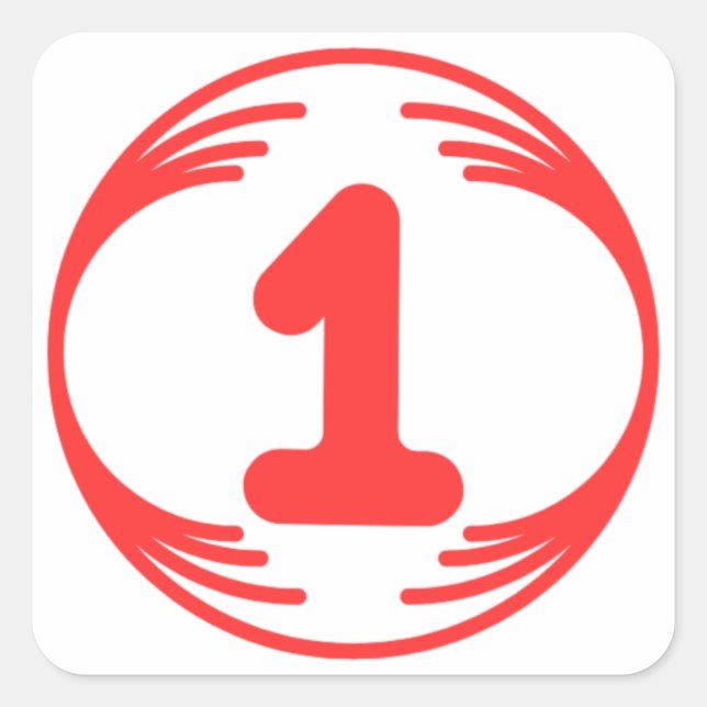 Funny image in the middle of a funny design square sticker (Front)