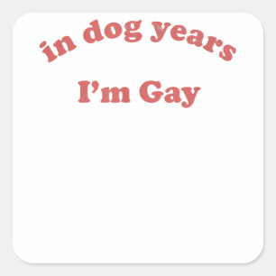 Funny In Dog Years I'm Gay LGBT Pride Vintage  Cop Square Sticker