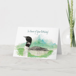 Funny, In Honour of Your Birthday, Fishing Loon Card
