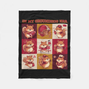Funny In My Groundhog Era Football Happy Groundhog Fleece Blanket