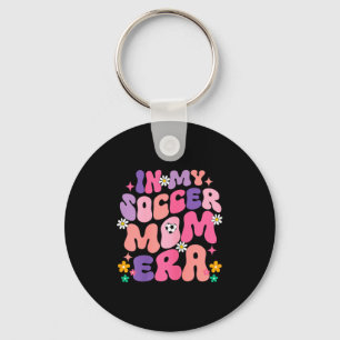 Funny In My Soccer Mom Era Groovy Graphic  Keychain