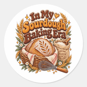 Funny In My Sourdough Baking Era Retro Classic Round Sticker