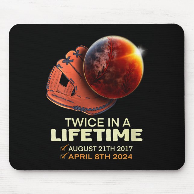 Funny In Womens Solar Eclipse Twice Lifetime Mouse Pad (Front)