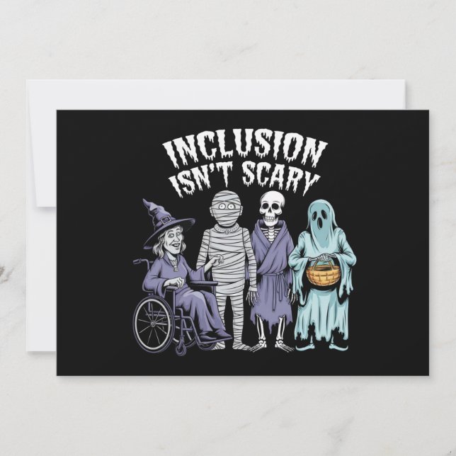 Funny Inclusion Isn't Scary Teacher Halloween 2024 Invitation (Front)