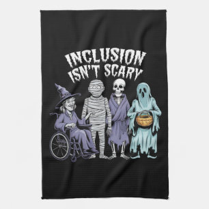 Funny Inclusion Isn't Scary Teacher Halloween 2024 Kitchen Towel
