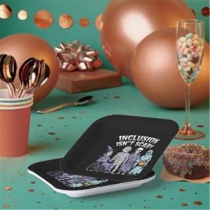 Funny Inclusion Isn't Scary Teacher Halloween 2024 Paper Plate