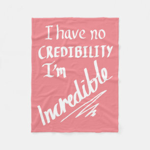 Funny Incredible Word Play Witty Joke Humour Pink  Fleece Blanket