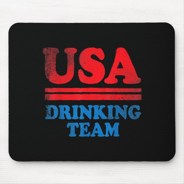 Funny Independence Day apparel USA Drinking Team Mouse Pad (Front)