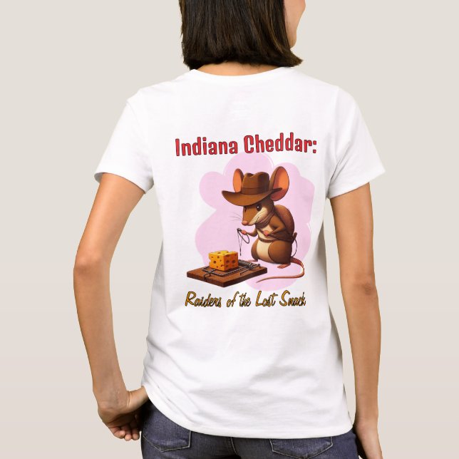 Funny Indiana cheddar rat T-Shirt (Back)