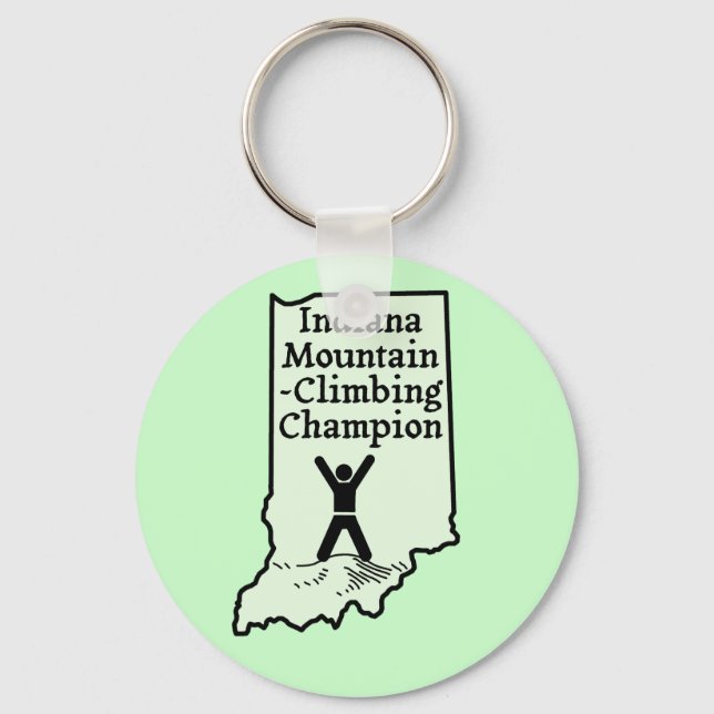 Funny Indiana Mountain Climbing Champion Keychain (Front)