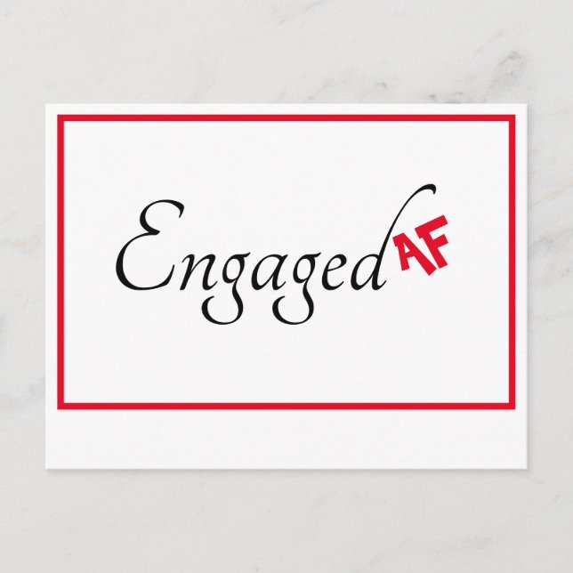 Funny Informal Engagement Announcement Postcard (Front)