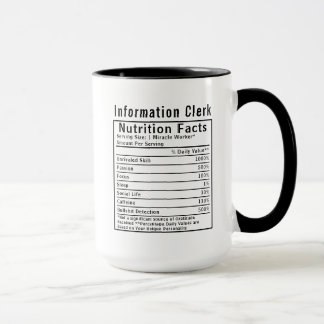 Funny Information Clerk Nutrition Facts Staff Gift Mug