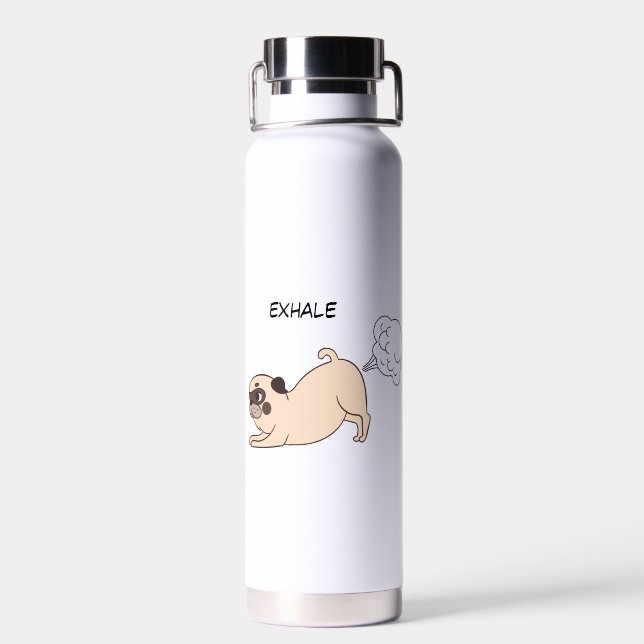 Funny Inhale Exhale Dog Water Bottle (Back)